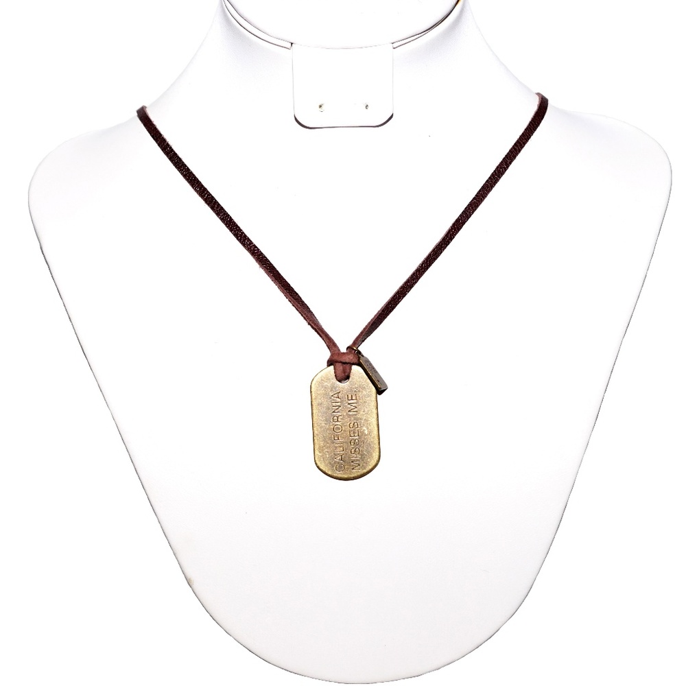 GOOD HYOUMAN Message Necklace Brown O/S